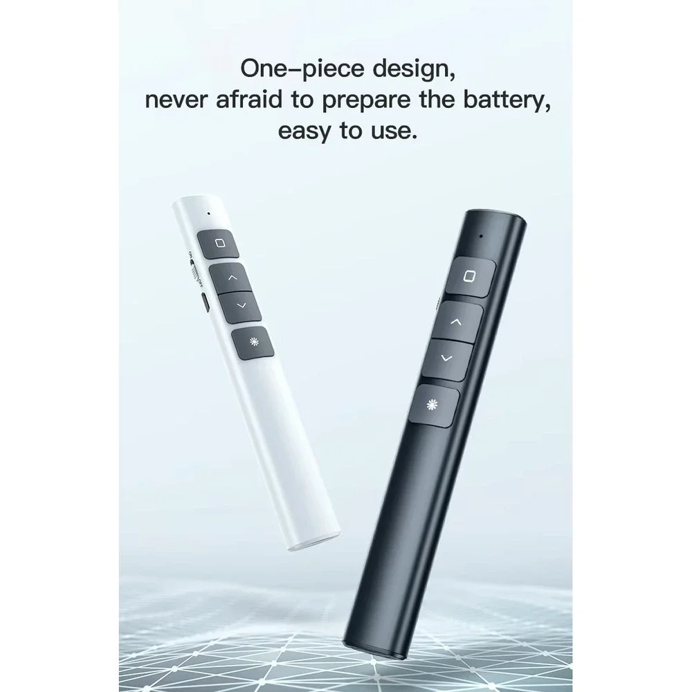 2.4 GHz Wireless Presenter with Red Pointer RF Remote Control Rechargeable White